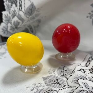 Vibrant Yellow and Red Decorative Egg Set